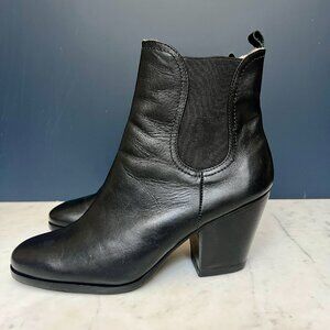 NWOT Rachel Comey Black Leather Heeled Chelsea Boots Sherpa Lined SZ 38